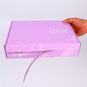Boîtes d'expédition auto-scellantes Autolock roses, emballage d'expédition, boîte à ouverture facile, boîte d'expédition en carton ondulé personnalisée - Product Image 1