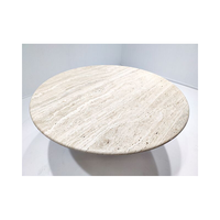 Table à manger design classique Mobilier de salon en pierre Table à manger contemporaine en travertin beige