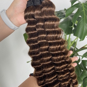 Extensiones de cabello Remy de grado 12A vietnamita Virgen sin procesar de cutícula alineada de fábrica 4 colores 100g onda profunda a granel al por mayor - Product Image 6