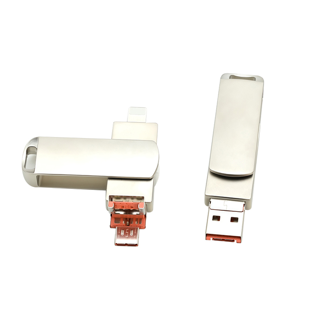 1TB 2TB High Speed 3 in 1 USB Flash Drive Hard Disk Adapter 540 Rotation USB2.0 Type C Male Connector