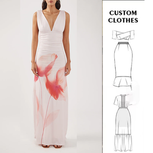 <span class=keywords><strong>Abito</strong></span> Lungo Floreale <span class=keywords><strong>Rosa</strong></span> Casual da Donna, Produzione Personalizzata di Abbigliamento Femminile - Product Image 2