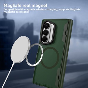 Huanmin direct sales: Fold 7 lens bracket, transparent back <b>phone</b> case, simple design, drop-resistant, wholesale, magnetic attac - Product Image 3