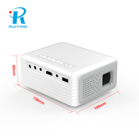 Nouveauté 320 °   Mini projecteur intelligent rotatif avec moteur optique de 2 pouces, Android 14, LED HD, décodage 1080P, projecteur d'ambiance domestique