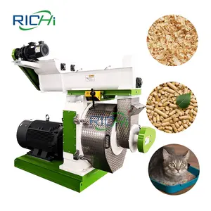 RIICHI 2-2,5 T/H Máquina automática de fabricación de arena para gatos de gránulos de papel de madera de pino resistente