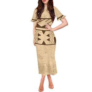 Yaz <span class=keywords><strong>Yeni</strong></span> hawaian Polinezya Kabile Moda Moda foglia di loto manica abito a matita donna popolare all'ingrosso polinesia Casual abiti da donna - Product Image 5