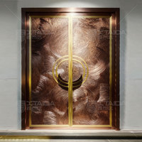 Porte en verre double de l'entrée principale en acier personnalisée avec stores et porte de sécurité
