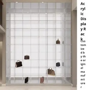 Vitrine autoportante en acrylique transparent personnalisable, étagère commerciale pour la décoration, présentoir pour chaussures, sacs, figurines d'<span class=keywords><strong>action</strong></span> - Product Image 3