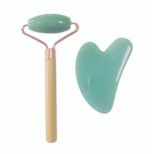 natural aventurine gemstone beauty <b>tools</b> single head Mini Jade Roller Facial Gua Sha - Product Image 5