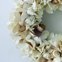Corona de Flores de Hortensia Artificial para Puerta Principal con Cajas - Decoración Navideña y de Pascua Estilo Rústico de Alta Calidad