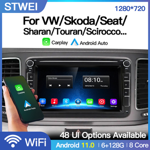 Radio de Coche STWEI de 8 Pulgadas con Sistema Android para VW Volkswagen <span class=keywords><strong>Sharan</strong></span> Touran Scirocco, Reproductor <span class=keywords><strong>Multimedia</strong></span> de Video, FM, WIFI, GPS, Navegación, Carplay - Product Image 2