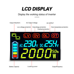 อินเวอร์เตอร์ Falownik แบบออฟกริด 12V 24V 48V เป็น 110V 220V 1000w 2000w 3000w 5000w AC คลื่นไซน์บริสุทธิ์ - Product Image 6