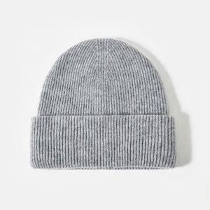 Wholesale in Stock Solid Color Plain Knitted Cashmere <b>Beanie</b> With Custom Logo 100% <b>Wool</b> Winter <b>Beanie</b> Hat - Product Image 4