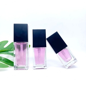 Envases Cosméticos al por Mayor, Botella de Vidrio Cuadrada Transparente de 15ml 20ml 30ml 40ml para Suero, Loción, Base de Maquillaje, con Bomba Dosificadora - Product Image 4