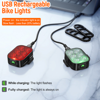 Ensemble de feux LED avant et arrière pour vélo de route VTT Q5, alimentés par batterie, en plastique, avec charge Type-C et batterie 500 mAh