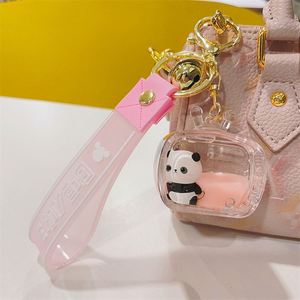 2023 New Cute Acrylic Keyring <b>Key</b> Chain <b>Ring</b> Oil Floating Little Bear Bubble Boba Quicksand Milk Tea Cup Liquid Keychain - Product Image 4