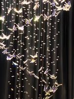LIANGTE-Lustre Moderne en Cristal Papillon Design pour Hôtel, Long Plafonnier Personnalisé, Grande Suspension, K9