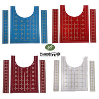 Appliques de col rectangulaires brodées en polyester pour hommes africains, à coudre, pour vêtements