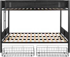 Plate-forme de sécurité pour enfants et adultes, sans bruit, cadre de <span class=keywords><strong>lit</strong></span> en fer pour dortoir, <span class=keywords><strong>lit</strong></span> <span class=keywords><strong>superposé</strong></span> en métal avec grand rangement sous le <span class=keywords><strong>lit</strong></span> - Product Image 6
