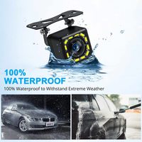 Caméra de recul pour voiture, vision nocturne IR/LED, caméra de recul HD étanche, DC 12V IP68, prise RCA + DC