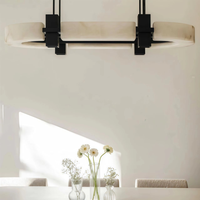 Plafonnier LED ovale moderne et minimaliste, luminaire décoratif pour la maison, lustre en albâtre Ra90 50000h, montage en surface, villa, restaurant