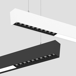 Luz colgante de oficina comercial moderna Luz de rejilla antideslumbrante lineal Aluminio 45W Led Lámpara colgante lineal Lámpara suspendida - Product Image 1