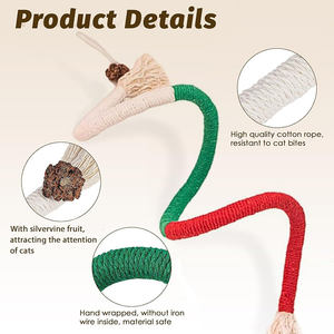 لعبة مضغ القط المقاوم للعض ، حبل أسنان تفاعلي هريرة لتنظيف الأسنان - Product Image 4