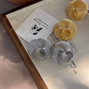 2026 New Fashion Earrings Jewelry Wholesale <strong>Gold</strong> Silver Plated Wire <strong>Birds</strong> <strong>Nest</strong> Earrings Exaggerated Large Chunky Stud Earrings - Product Image 3