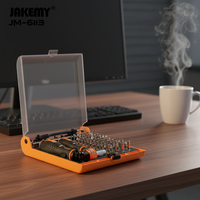 Kit d'outils de réparation manuel JAKEMY JM-6113 en acier au chrome-vanadium certifié CE, avec mallette, pour téléphones portables et montres connectées