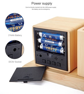 Đồng Hồ Để Bàn Kỹ Thuật Số Bằng Gỗ Trang Trí Bằng Gỗ Với Giá Đỡ Bút KH-WC009 CE RoHS Đã Được Phê Duyệt - Product Image 4