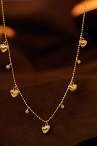 Collar de Cadena con Colgante de Corazón de la Serie Love de la Marca Xinfly, Joyería de Lujo, Oro Sólido de 18K, para Mujer - Product Image 5