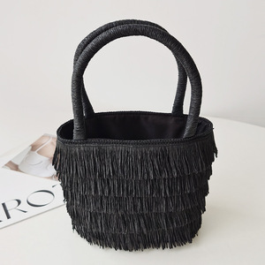 Bolso de Mano de Diseño Raffi, Tejido a Crochet, con Borlas, Portátil, para Mujer, Bolso de Playa, Verano Fresco - Product Image 2