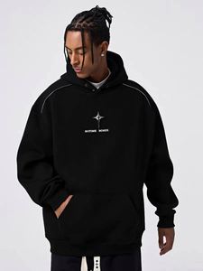 Sweats à capuche décontractés 100% coton vierge avec logo personnalisé pull survêtement unisexe polaire broderie en vrac poids lourd sweats à capuche pour hommes - Product Image 2