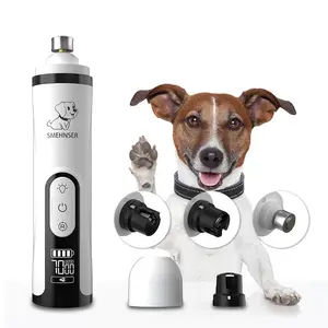 Amoladora de uñas eléctrica para perros y gatos, con luz LED, 3 engranajes