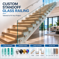 ACE Balustrades Rampes d'escalier Montage latéral Garde-corps en verre noir pour escaliers de maison Intérieur