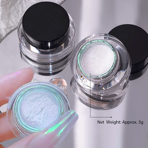 Internet Celebre Super Flash Miroir Magique Poudre Nail Art Aurora Effet Fée Bouteille En Plastique Polarisée Bouchon Noir Clair De Lune Blanc - Product Image 2