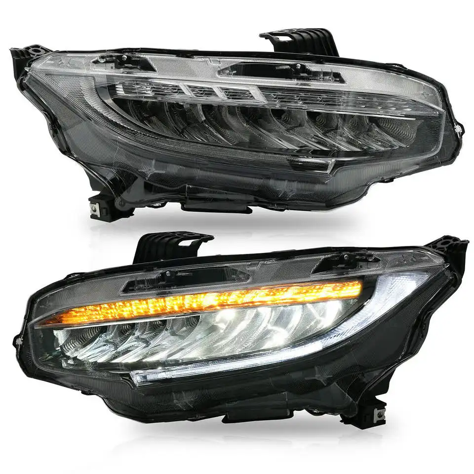 Headlight with DRL Sequential Turn Signal LED HEAD LMAP For Honda CIVIC 2016-2018 DOT Approved Type R FK8 FK7 HO2502173