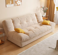 Canapé-lit en tissu Yunduo, pliable, modulaire, double usage, salon, petit appartement, nouveau modèle moderne 2025, trois places, droit, bois crème