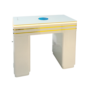 Table de manucure en bois blanc brillant avec rangement, mobilier de salon de manucure, vente chaude - Product Image 5