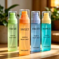 Paquete de 4 pulverizadores de perfume cosmético de tamaño de viaje, coloridos, personalizables, con capacidad ajustable, para cabello y cuerpo, de niebla fina, vacíos, recargables y a prueba de fugas.