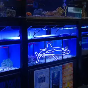 Индивидуальные светодиодные неоновые светильники с рисунком акулы для бильярдной, бара, дома, гостиной, спальни, кабинета, украшения