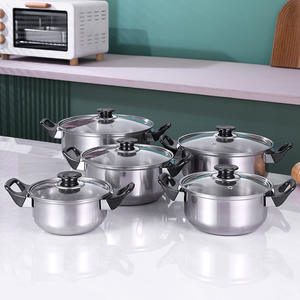 ชุดเครื่องครัวสแตนเลส <span class=keywords><strong>10</strong></span> ชิ้น ขายดี ชุดเครื่องครัวสแตนเลสกันสนิม หม้อหุงต้มแบบไม่ติดกระทะ - Product Image 3