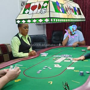 Lámpara Colgante LED Rectangular Estilo Tiffany de 48'' para Mesa de Billar, 6 Luces, Control Táctil, 110V-240V, para Mesa de Póker, Acabado Teñido - Product Image 4