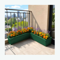 Ensemble de jardinières modulaires en métal pour terrasse sur le toit, jardin d'angle, jardinières extérieures blanches personnalisées pour projets paysagers