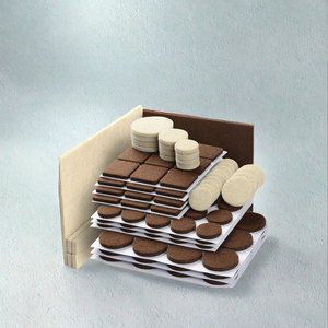 Lot <span class=keywords><strong>de</strong></span> 114 patins <span class=keywords><strong>de</strong></span> <span class=keywords><strong>chaise</strong></span> carrés autocollants en feutre non tissé durable et écologique, couleur beige, modèle 2B05-114, vente directe usine, assortiment varié - Product Image 4