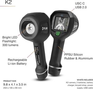 กล้องถ่ายภาพความร้อนขนาดกะทัดรัด FLIR K2 สำหรับนักดับเพลิง ระบบ MSX สำหรับการถ่ายภาพแบบไดนามิกหลายสเปกตรัม ใช้งานได้ในอุณหภูมิสูงสุด 500°F - Product Image 4