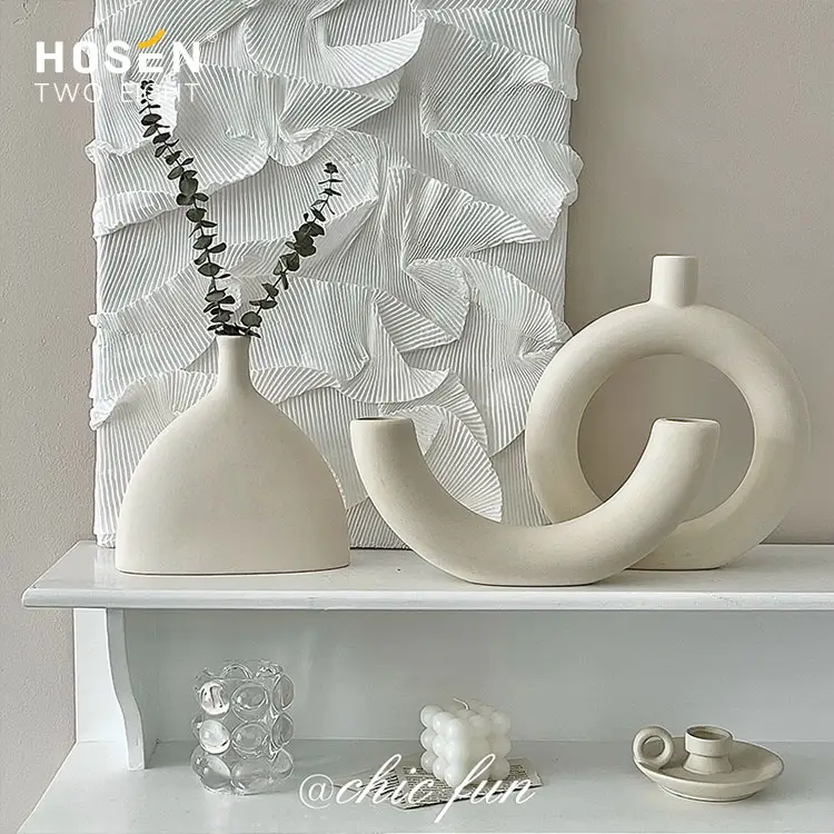ユニークなデザイン不規則なセラミック花瓶ホームアクセサリーミニマリストルームの装飾新しいファッション花瓶アートワーク家の装飾