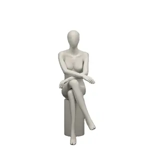 Lifelike Sitting Female Clothing Store Mannequin Frp Cheap Female Seat Sitting Female Mannequin For Dress Sale