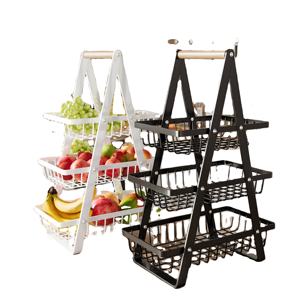 Countertop Modern Sustainable Fruit Basket Rack Metal Handle Kitchen Living Room Storage Organizer Fruits Snacks Detachable - Product Image 1