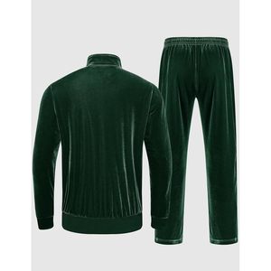 Conjunto Deportivo de 2 Piezas para Hombre Rdruko, Chaqueta y Pantalón de Terciopelo, Cierre Completo, Suave y Cálido, Estilo Casual Deportivo, 100% Poliéster - Product Image 2