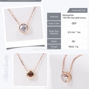 Live Promotion Bijoux de collier en or et diamant de laboratoire personnalisés en diamant et moissanite - Product Image 6